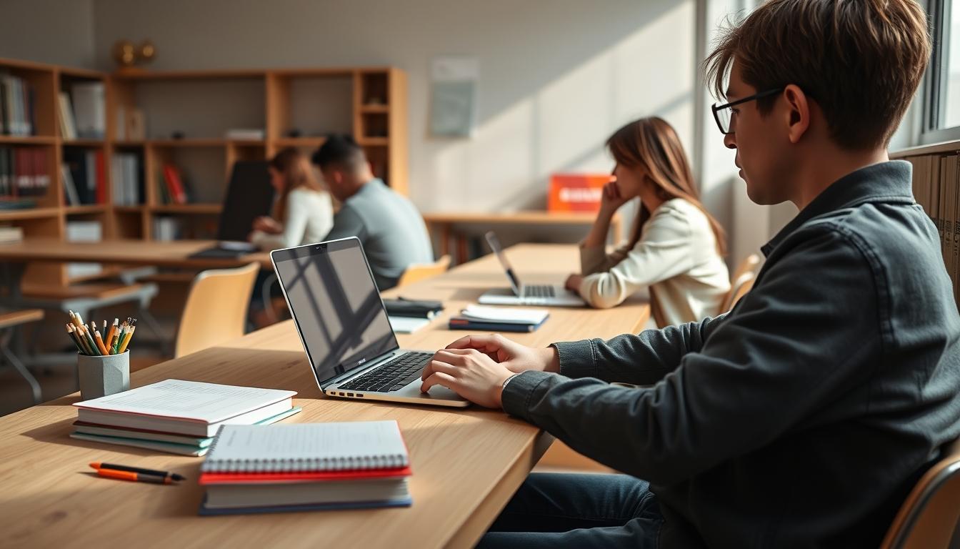 Student developing practical and academic skills